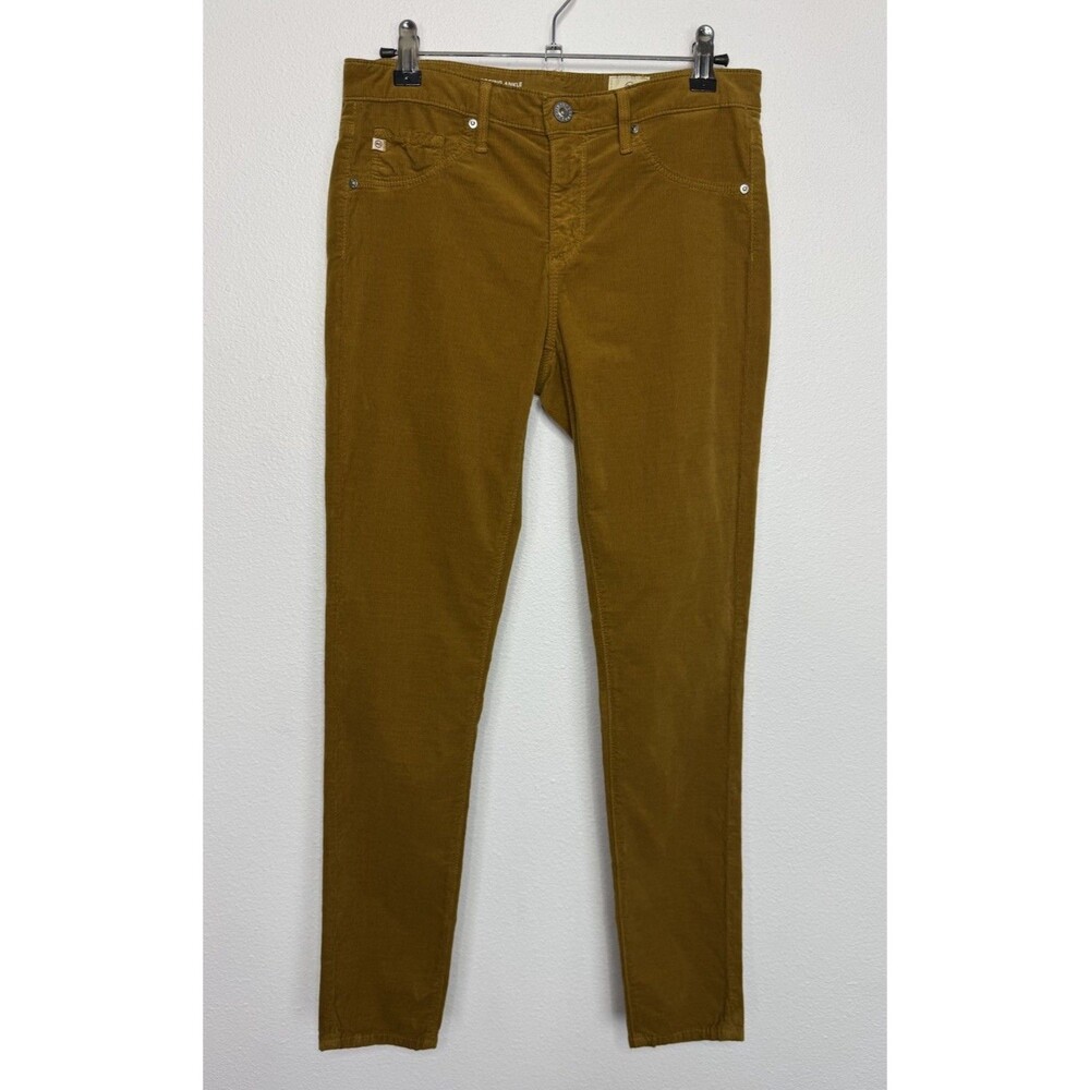 AG Adriano Goldschmied 27 The Legging Ankle Super Skinny Corduroy Mustard Gold
